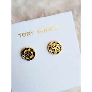 TORY BURCH Kira Enamel Flower Round Stud Earrings